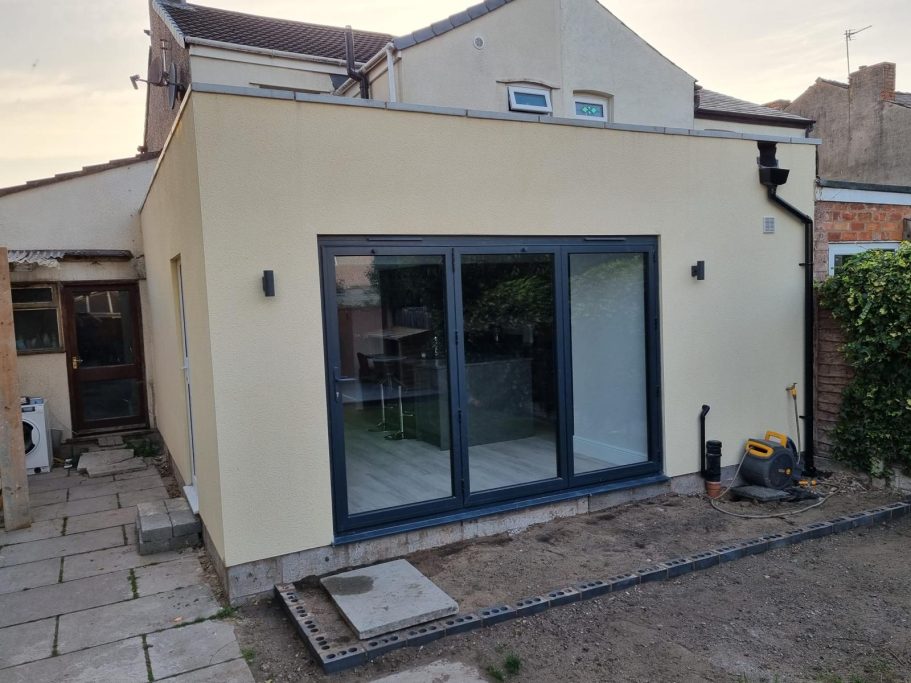 Rear House Extension – Southport Modern rear house extension with large patio doors in Southport